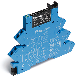 38.61.0.125.4060 | 386101254060 | Интерфейсный модуль реле; 1 перекидной контакт 6А (~/= 125В AC/DC) пружинные зажимы