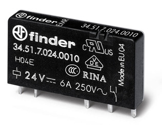 34.51.7.048.0010 | 345170480010 | Ультратонкое реле; 1 перекидной контакт 6А (= 48В Чувст. пост. тока) - герметичное