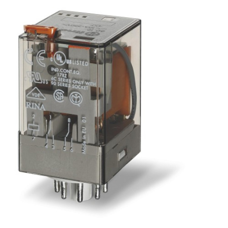  60.12.9.012.0070 | 601290120070 | Универсальное реле; 2 перекидных контакта 10А (= 12В DC) 8 штырьковый разъем фото в интернет-магазине ALEV
